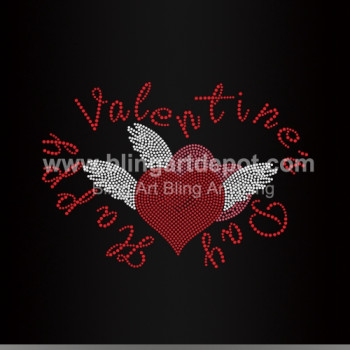 Valentine Heart Rhinestone Iron On Transfers Valentine Heart Rhinestone Iron On Transfers